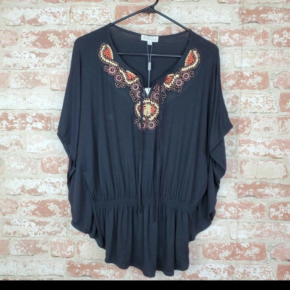 Joseph A. Beaded Boho Style Top NWT